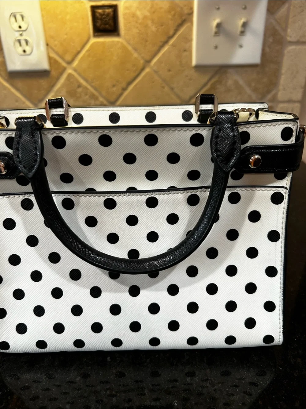 Kate Spade  Black and White Polka Dot Satchel